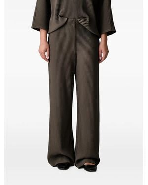Joseph Ribkoff Plissé-Effect Wide-Leg Trousers - Black
