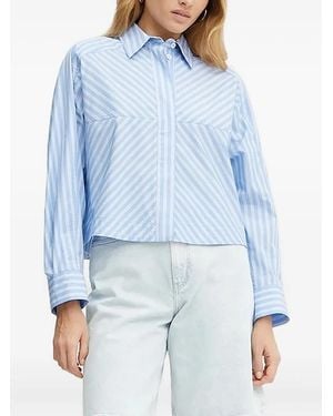 IVY & OAK Hemd mit diagonalen Streifen - Blau