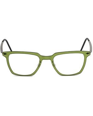 Lindberg Rectangle-Frame Glasses - Brown