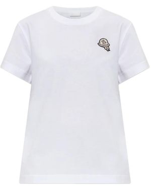 Moncler T-Shirt Met Logopatch - Wit
