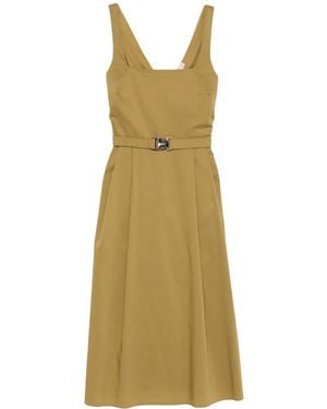 Carla G Belted Pleated Midi Dress - Green