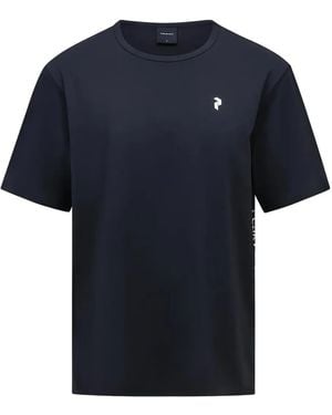Peak Performance Trail Logo-Detail Side-Panel Performance T-Shirt - Blue