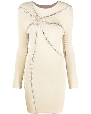 Isa Boulder Midikleid Mit Stickerei - Natur