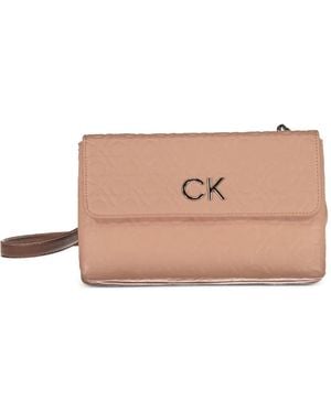 Calvin Klein Embossed Logo-Plaque Cross Body Bag - Pink