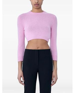 Jil Sander Ribbed Cropped Jumper - Pink