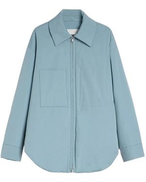 Jil Sander Cotton Poplin Padded Overshirt - Blue