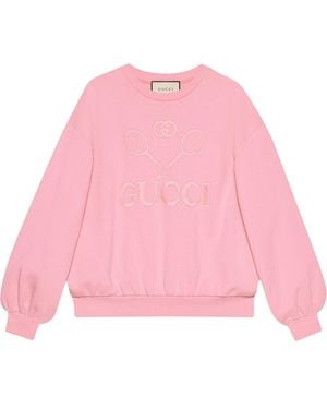 Gucci Oversize Sweatshirt With Tennis - Pink