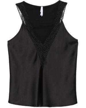 Imperial Lace-Trim Camisole Top - Black