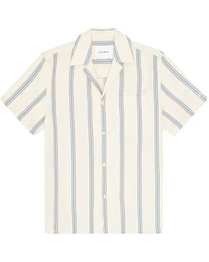Les Deux Lawson Striped Short-Sleeved Shirt - White