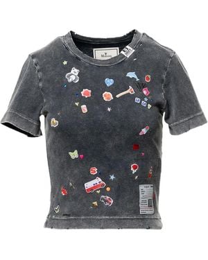 Maison Mihara Yasuhiro T-Shirt Délavé À Imprimé Graphique - Grey