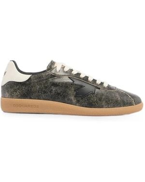 DSquared² Rebels Cracked-Effect Trainers - Black