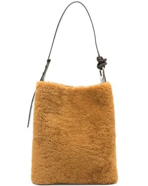 Anya Hindmarch Ringo Shearling Shoulder Bag - Natural
