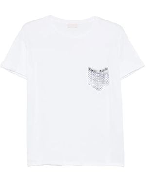Liu Jo Pocket Embellished T-Shirt - White