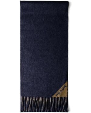 Prada カシミア スカーフ - ブルー