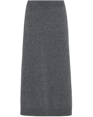Brunello Cucinelli Falda midi de punto - Gris