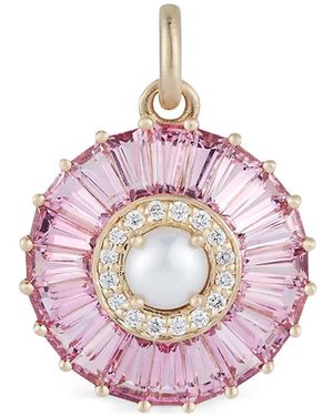 Storrow Jewelry Breloque Emily Sertie De Tourmalines Roses, De Diamants Et De Perles - Pink