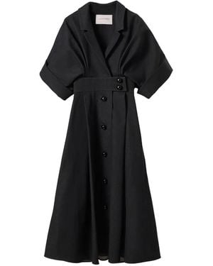 Carolina Herrera Button-Up Midi Dress - Black