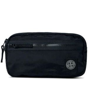 Stone Island Marsupio Con Zip E Logo - Nero