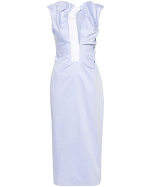 16Arlington Salmson Gathered Midi Dress - Women's - Cotton/organic Cotton - Blue