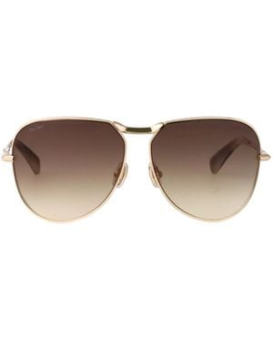 Max Mara Eyewear Miller 2 Zonnebril Met Metalen Montuur - Bruin