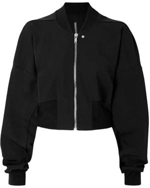 Rick Owens Zip-Front Cropped Jacket - Black