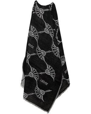 Joop! Sciarpa Con Motivo Logo E Punto Festone - Nero
