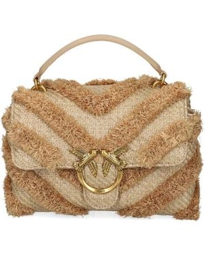 Pinko Fringed-Chevron Shoulder Bag - Metallic