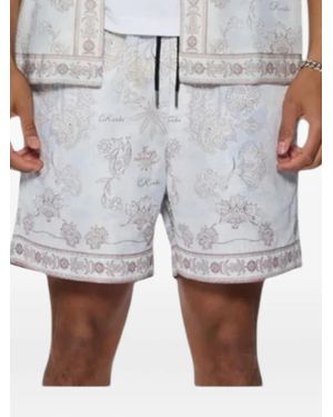 Ksubi Short Fleuri À Taille Élastiquée - Blanc