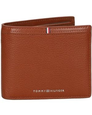 Tommy Hilfiger Portefeuille En Cuir À Détail De Coutures - Brown