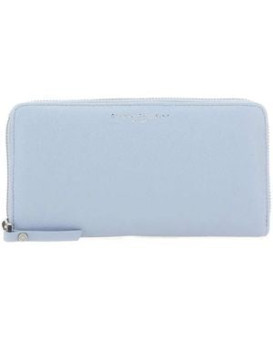 Gianni Chiarini Grain Zip Leather Wallet - Blue