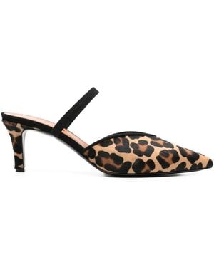 Via Roma 15 65Mm Animal-Print Mules - Brown