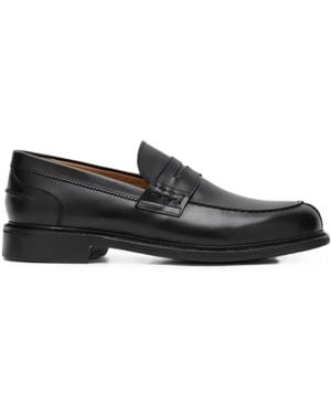 Berwick Shoes Leather Loafers - Black