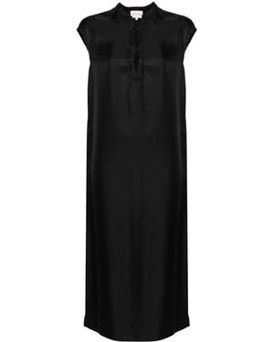 Loulou de Saison Demeter Silk Midi Dress - Black
