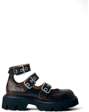 Vivienne Westwood Bacchus Buckle-Straps Leather Boots - Blue