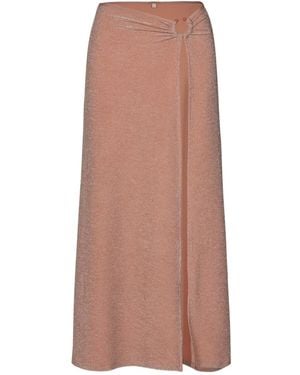 Johanna Ortiz Nuevo Destino Slit Long Skirt - Brown