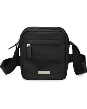 Calvin Klein Logo-Plaque Shoulder Bag - Black