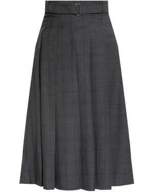 Officine Generale ベルテッド プリーツスカート - グレー