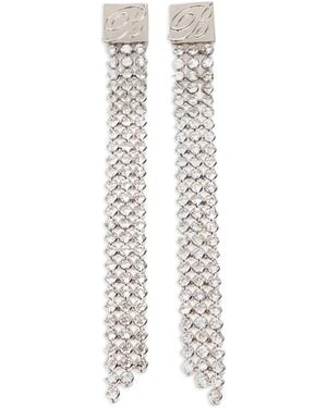 Blumarine Pendientes con detalles de cristales - Blanco