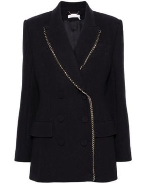Chloé Chain-Embellished Wool Blazer - Black