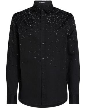Karl Lagerfeld Camicia Con Strass - Nero