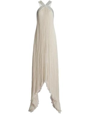 Alberta Ferretti Pleated Open-Back Dress - White