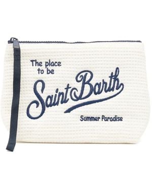 MC2 Saint Barth Aline Waffle-Knit Pouch - White