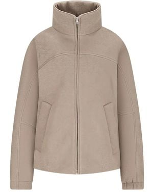 Mordecai High-Neck Zip-Up Jacket - Brown