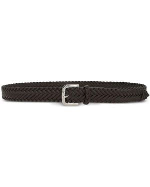 Agnona Woven Buckle Belt - White