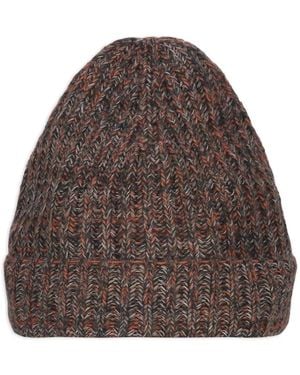 Malo Ribbed-Knit Cashmere Beanie Hat - Brown