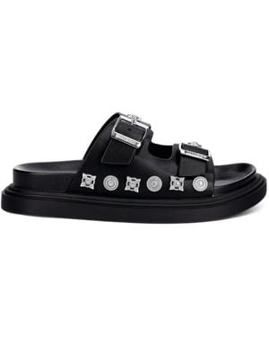 Just Cavalli Stud-Embellished Buckle-Fastening Sandals - Black
