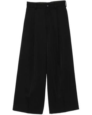 Ssstein Pleated Wide-Leg Trousers - Black