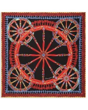 Dolce & Gabbana Zijden Twill Sjaal Met Carretto-Print - Rood