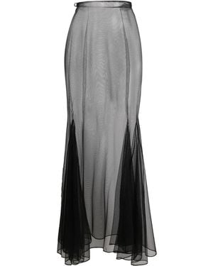 Saint Laurent Semi-Transparenter Tüllrock - Grau