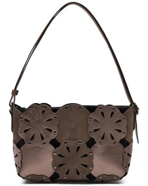 Maliparmi Die-Cut Leather Shoulder Bag - Brown